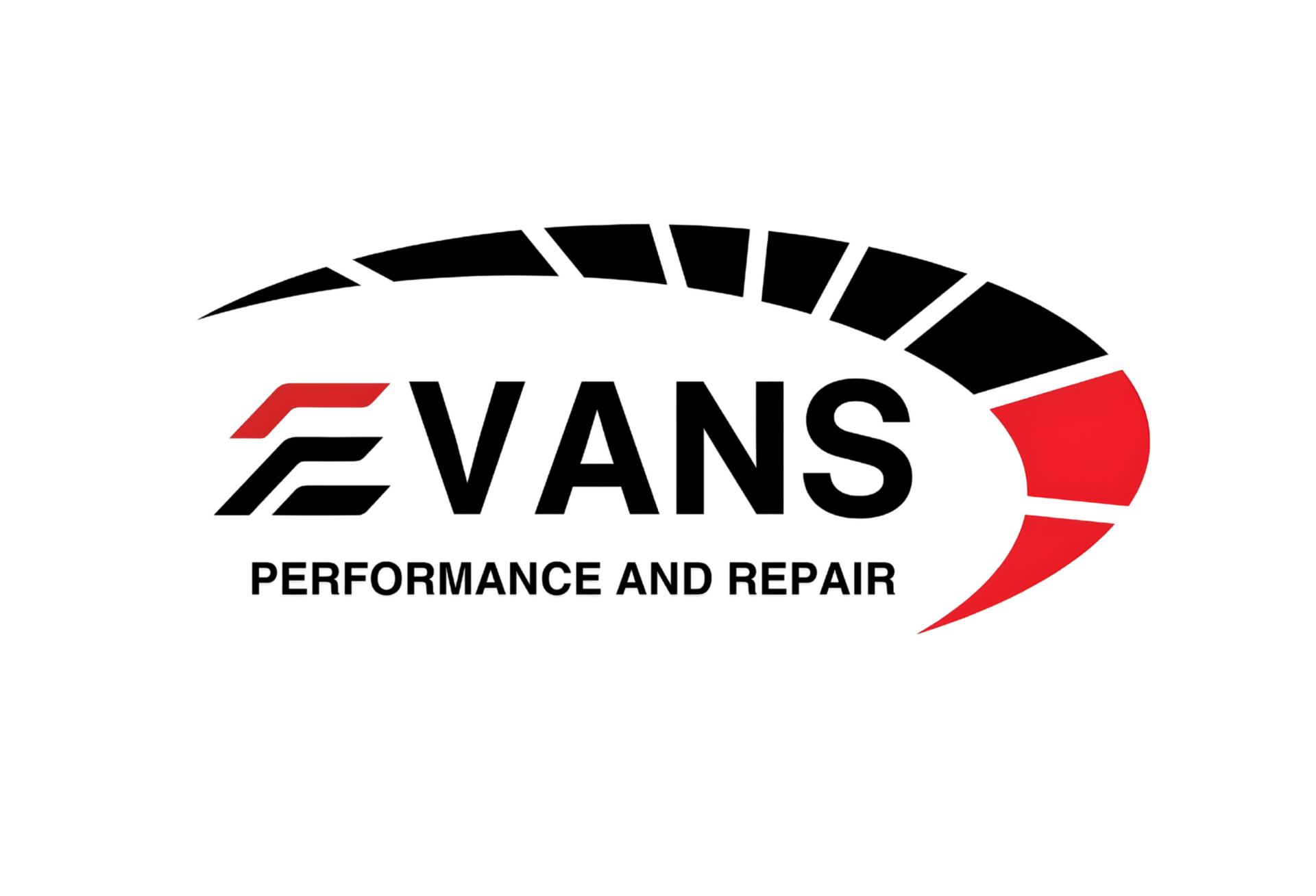 Logo for Evans Performance and Repair with black 