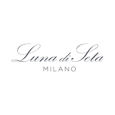 Logo pour Luna di Seta Milano, en police cursive, avec « MILANO » en dessous en petits caractères.