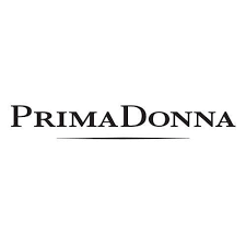 Logo PrimaDonna : texte noir sur fond blanc.
