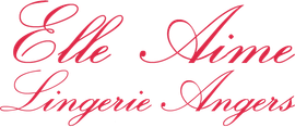 Logo Elle Aime Lingerie Angers en police de caractères rouge.