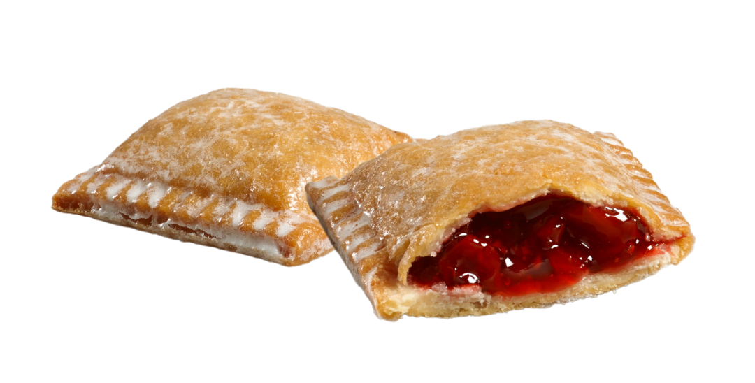 two flaky crust fruit pies with one showing cherry filling