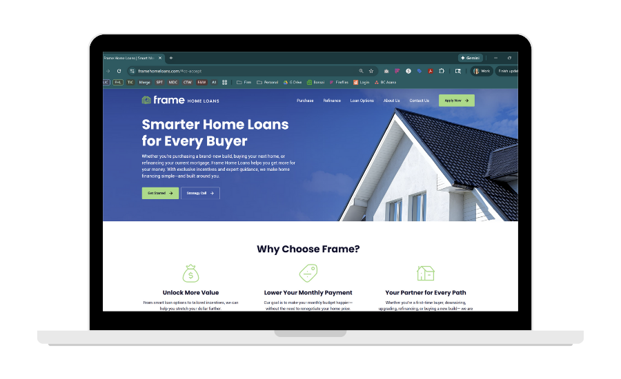 Frame Home Loans corporate website