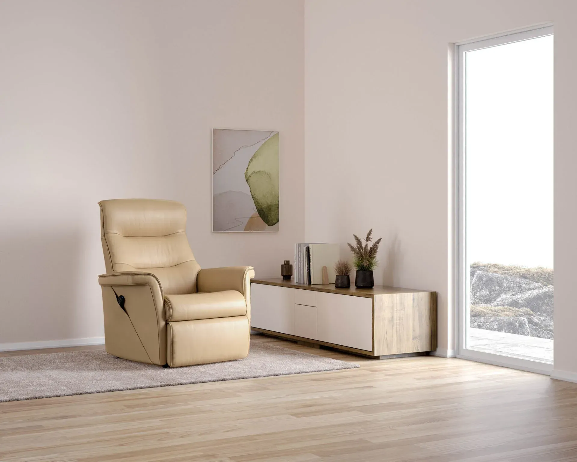 A Living Room With a Brown Sectional Couch and a Coffee Table โ Envisage Furniture in Kialla, VIC