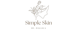 Logo for Simple Skin by Daliia, featuring floral line art and text.