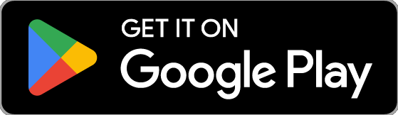 Badge Google Play avec logo triangulaire multicolore sur fond noir