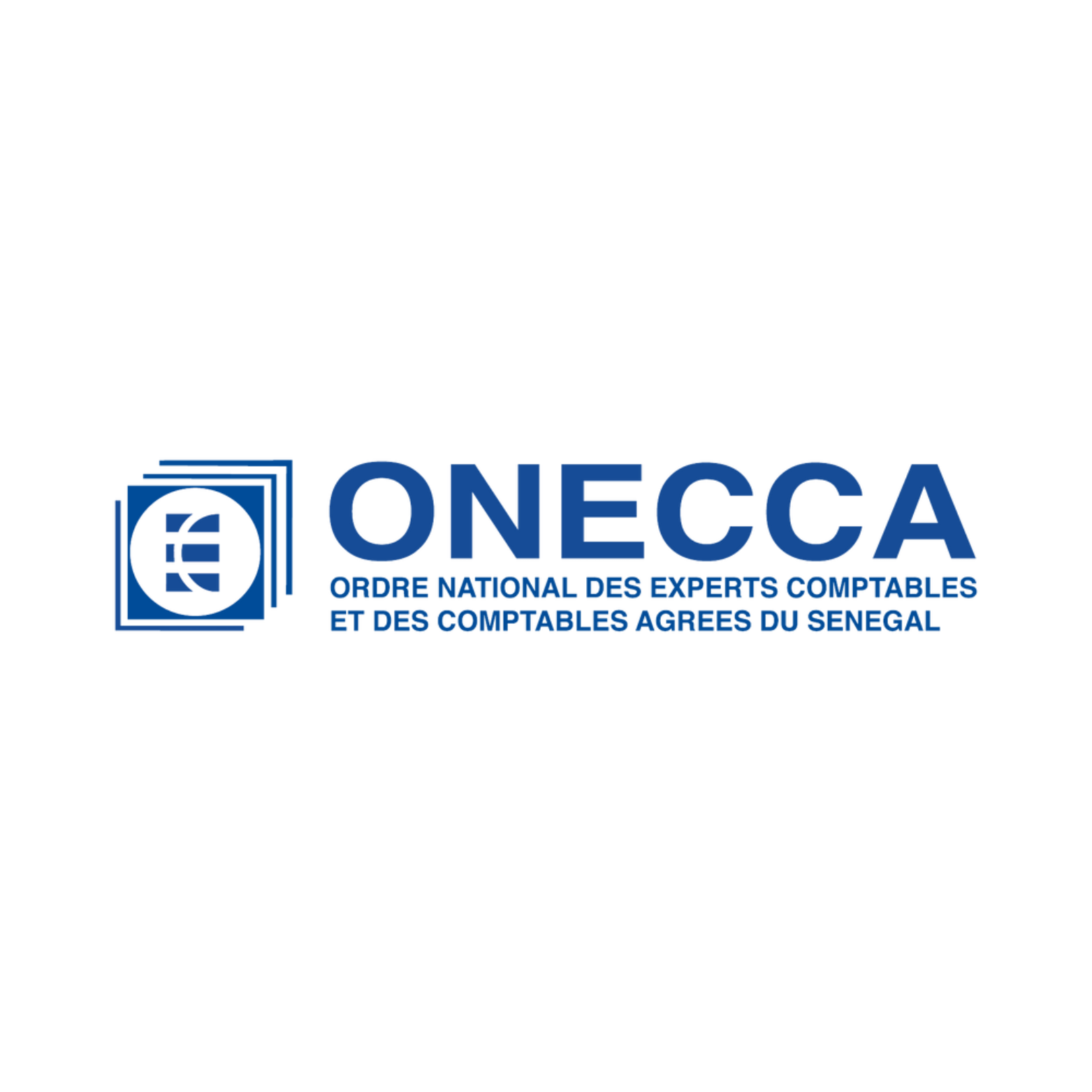 Logo de l'ONECCA, une organisation comptable sénégalaise, comportant un texte bleu et un symbole.