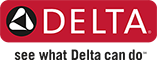 Delta logo with red wordmark and tagline “see what Delta can do” on white background