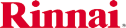 Rinnai logo in red text on a white background
