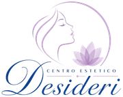 Centro estetico Desideri logo con profilo di donna viola e fiore di loto