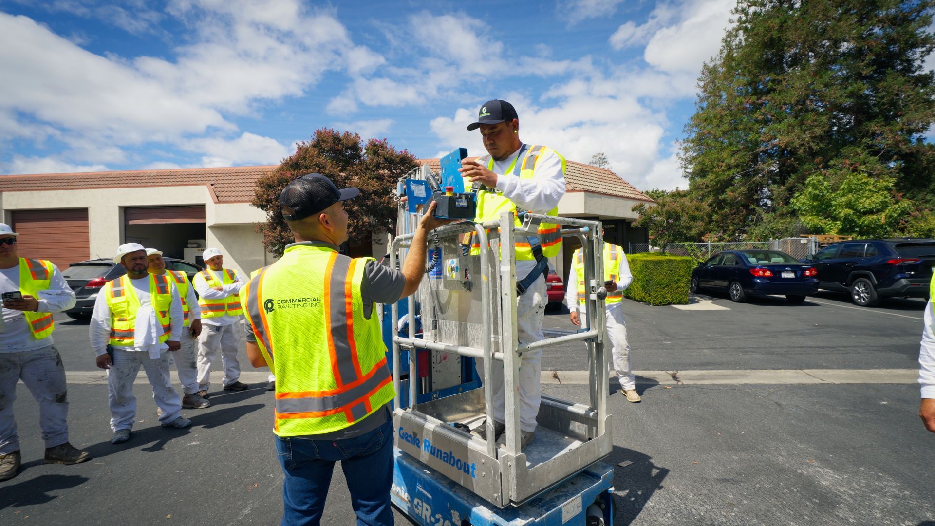 Commercial Painting Inc. certified lift operator completing aerial lift training