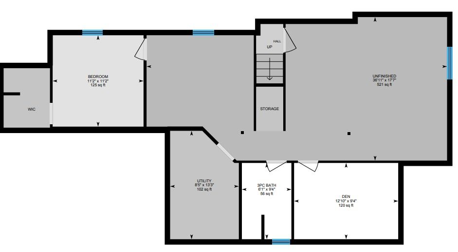 A black and white floor plan of a house.