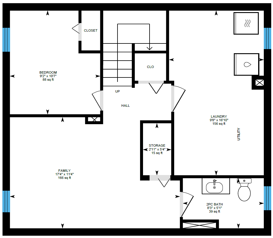 A black and white floor plan of a house