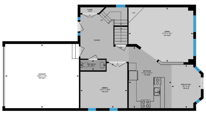 A black and white floor plan of a house