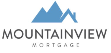 A mountain view mortgage logo with a mountain in the middle