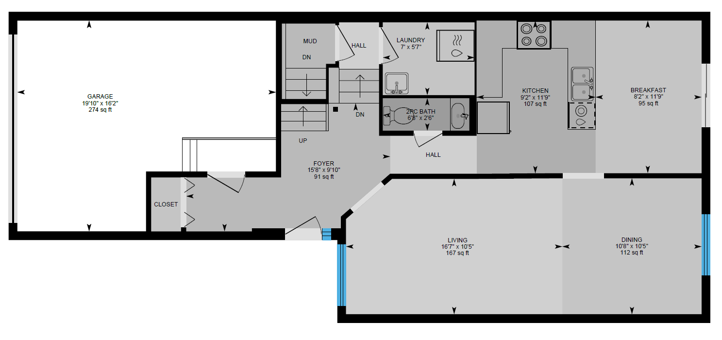 A black and white floor plan of a house