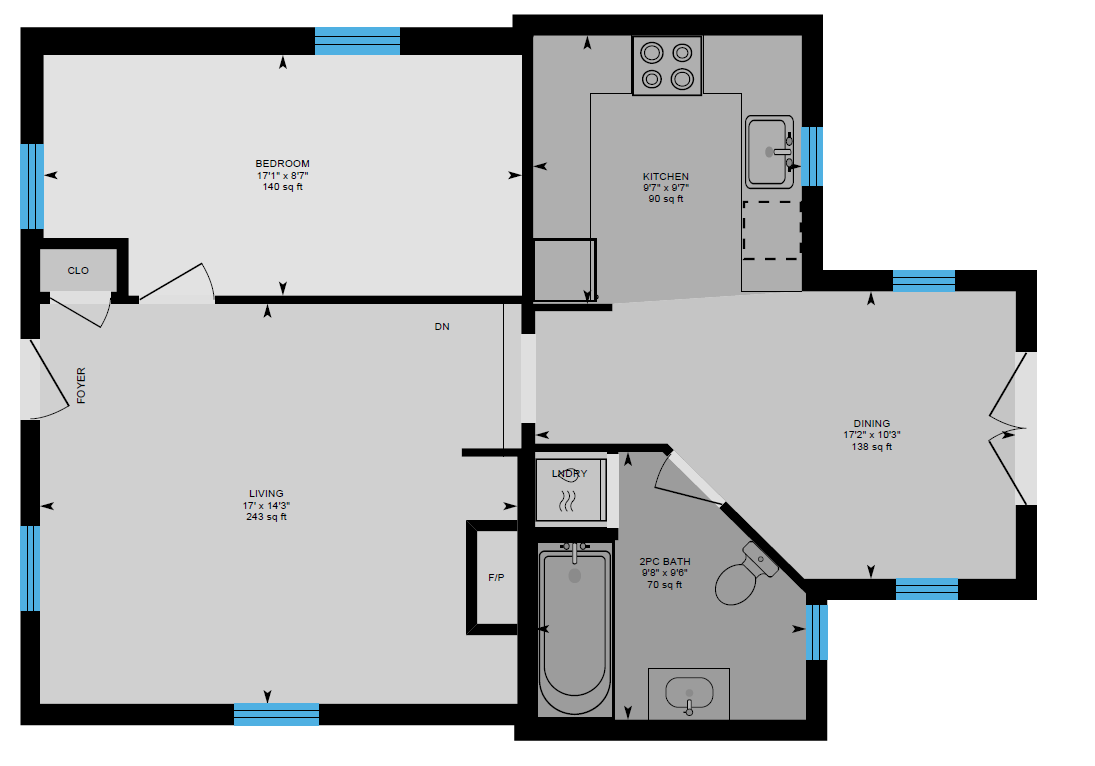 A black and white floor plan of a house