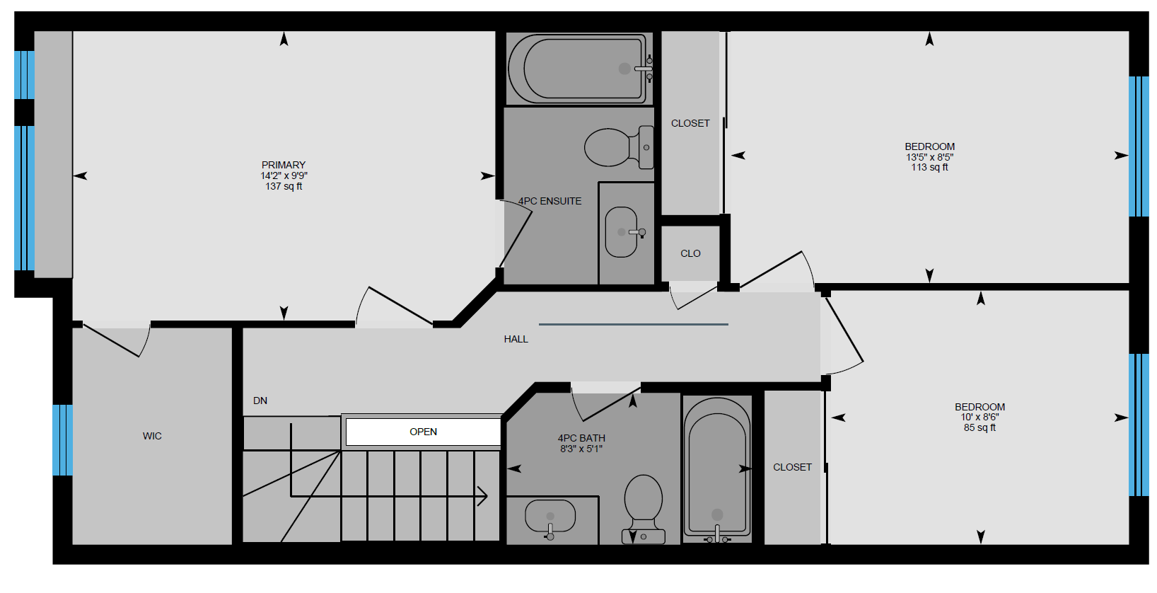 A black and white floor plan of a house