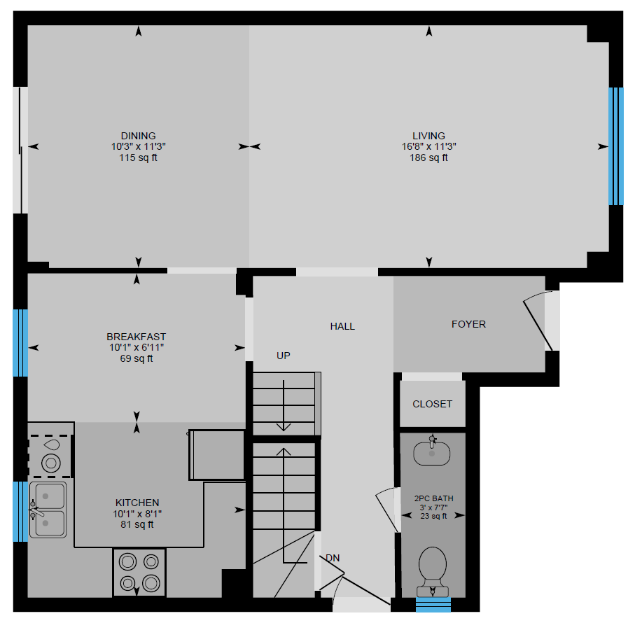 A black and white floor plan of a house
