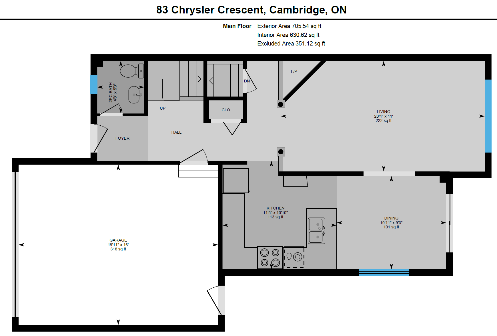 A floor plan of a house in cambridge ontario