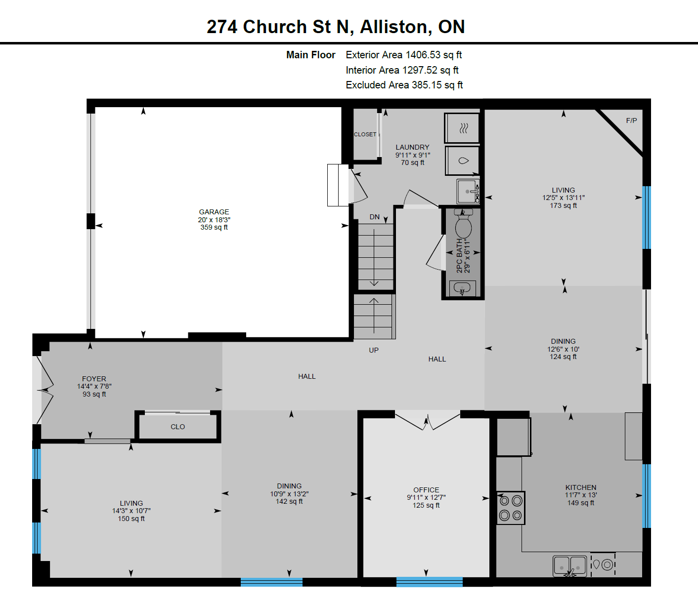 A floor plan for 274 church st n. alliston ontario