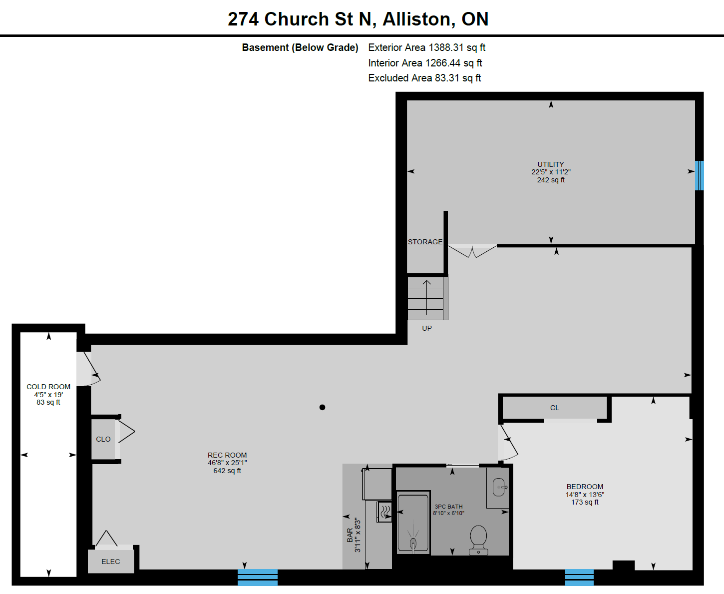 A floor plan for 274 church st n. alliston ontario