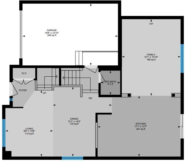 A black and white floor plan of a house