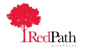 A red path financial logo with a red tree on a white background.