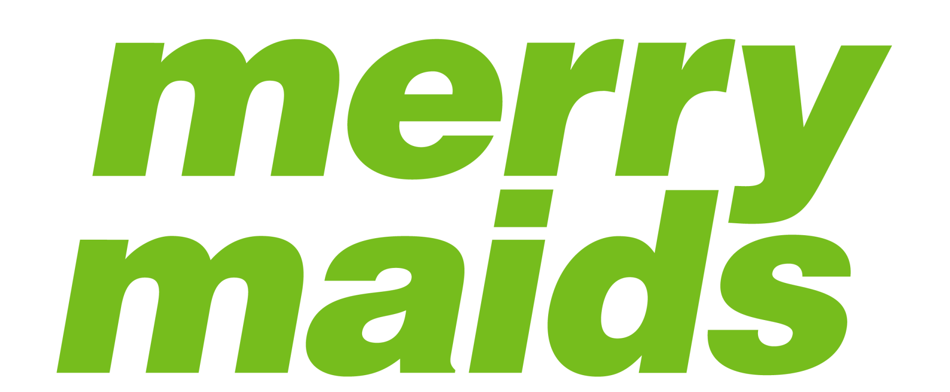A green merry maid 's logo on a white background