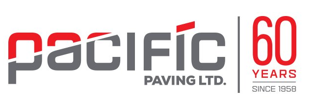 The logo for pacific paving ltd. has been around for 60 years.
