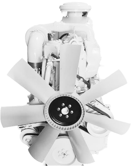 White robot with a large front fan and exposed internal parts, viewed head-on | S&V Diesel Repair