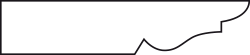 Illustrazione in bianco e nero di una modanatura dal design curvo.