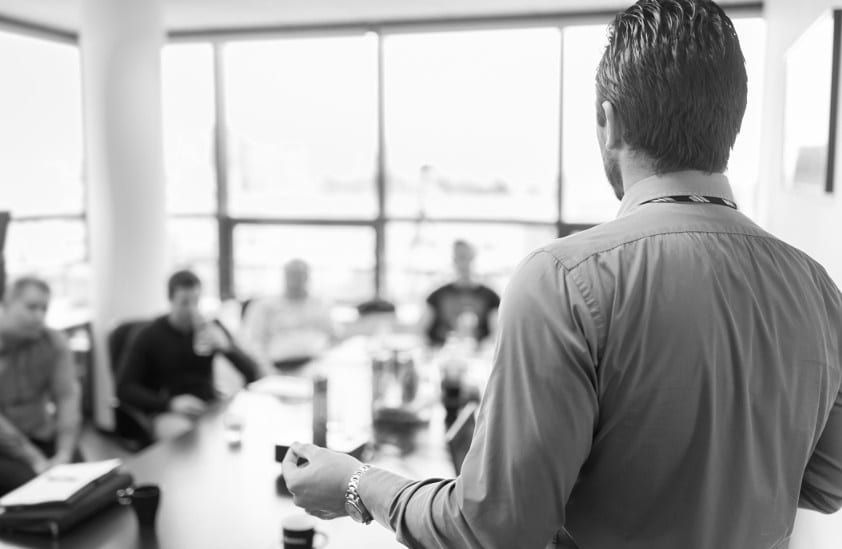 Man in meeting room
