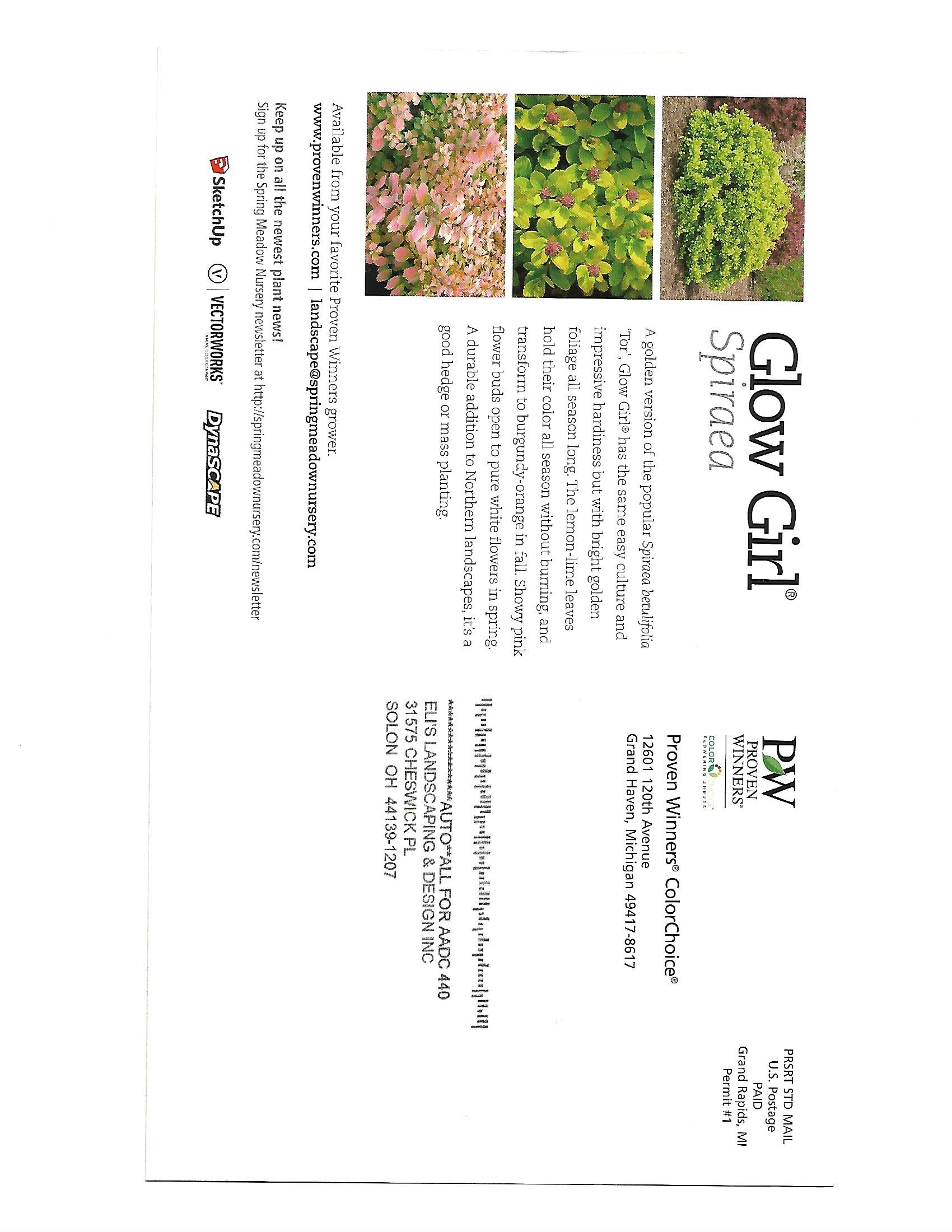 Rotated magazine page titled “Grow Girl” with three small garden photos and text blocks
