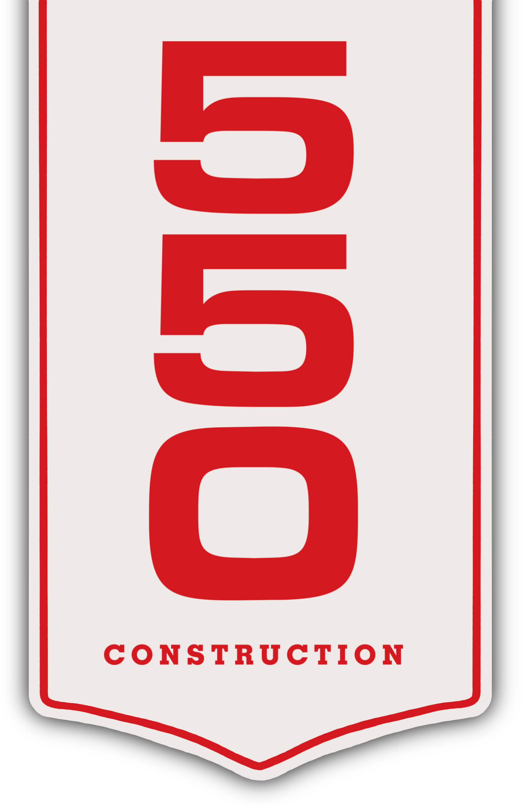 Red and white 550 Construction logo with shield outline
