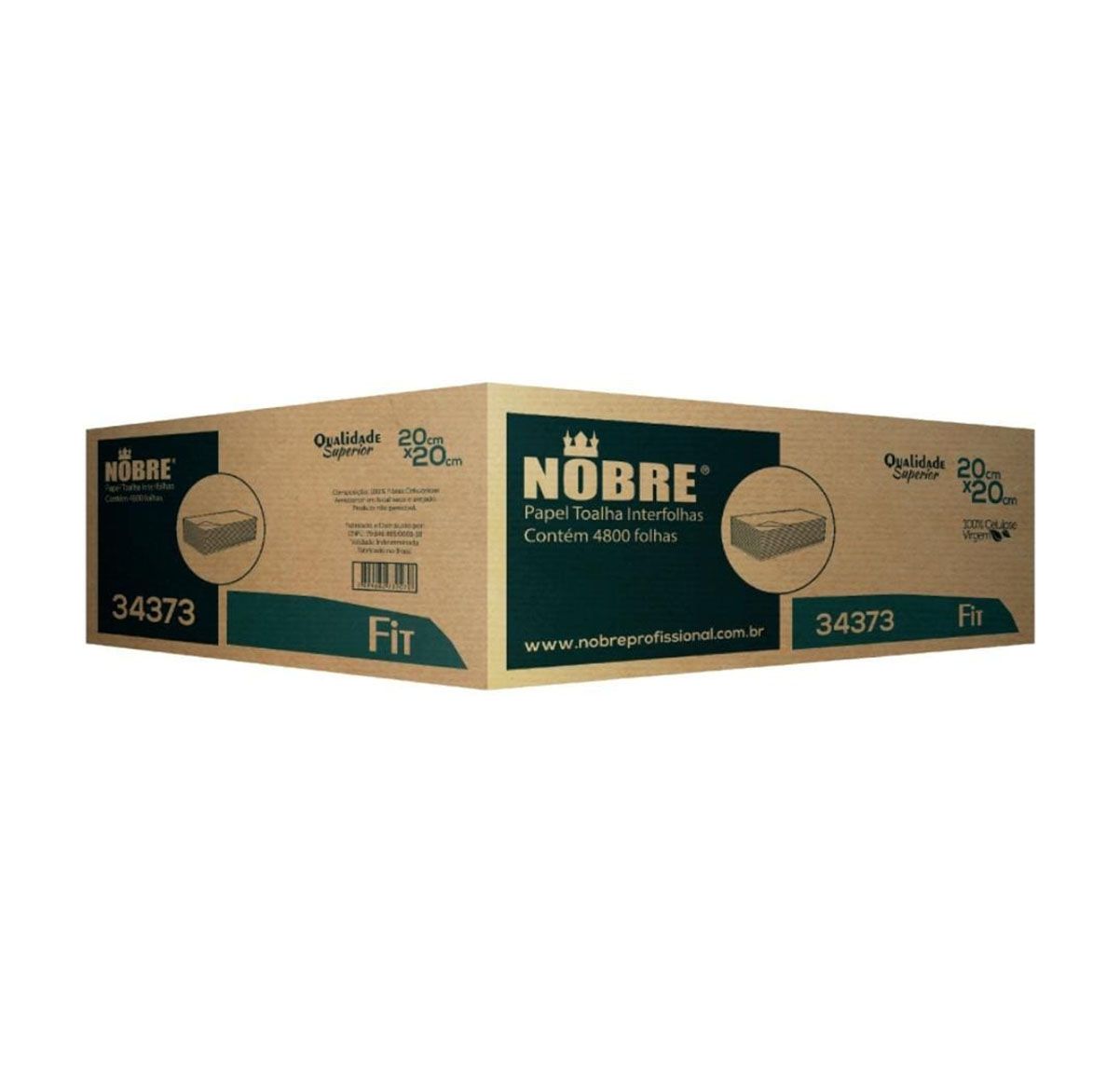 Una caja de toallas de papel nobre sobre un fondo blanco
