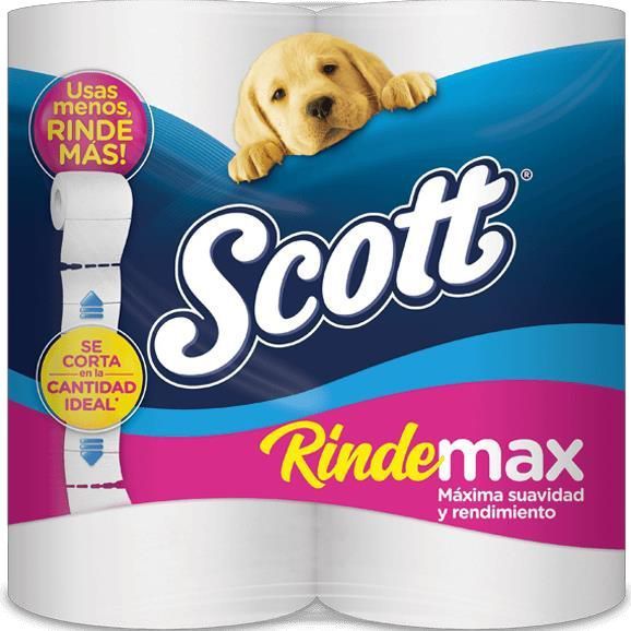 Dos rollos de papel higiénico scott rindemax
