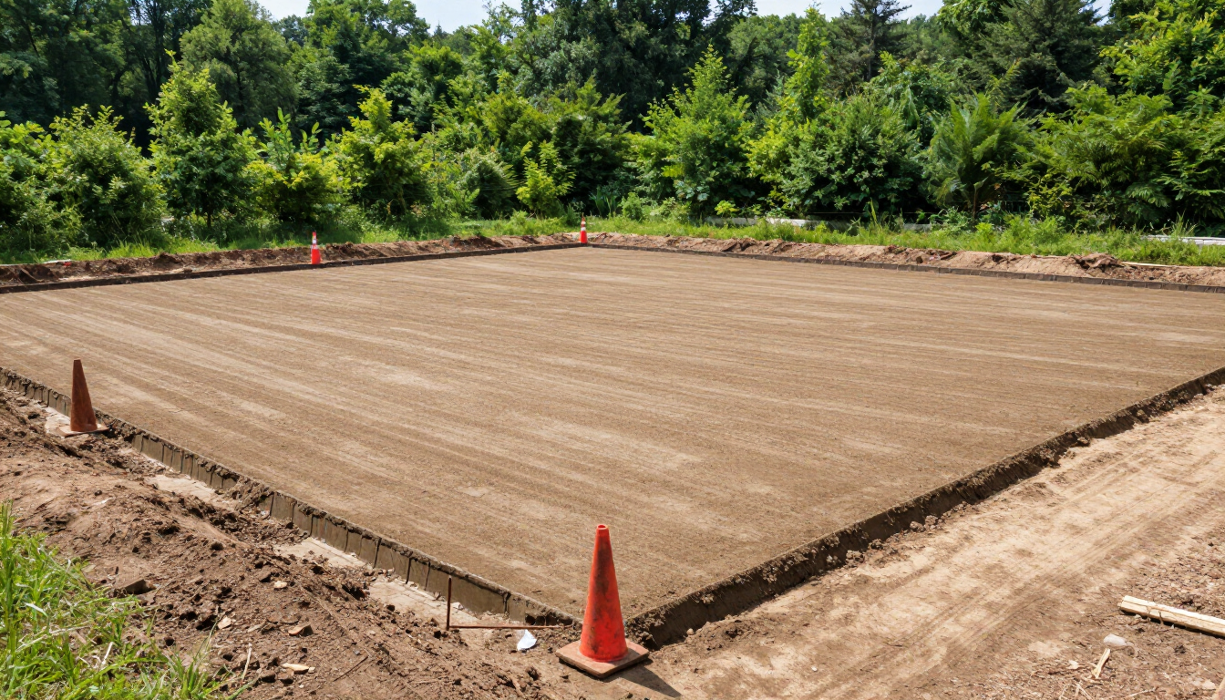 Leveled land ready for construction