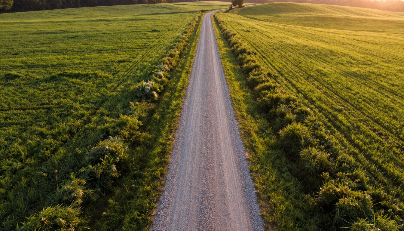 A professionally graded farm lane in Tennessee.