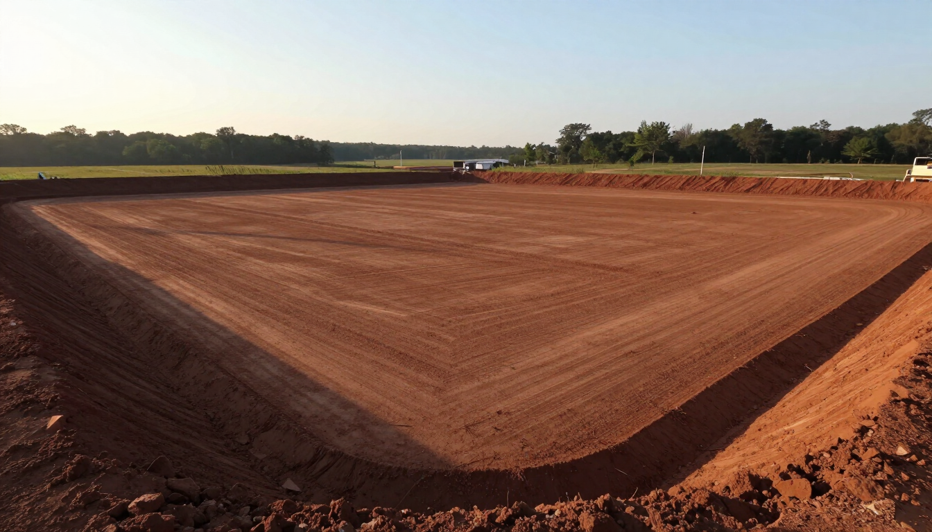 Graded commercial building pad ready for construction