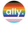 Ally logo: Rainbow circle with 