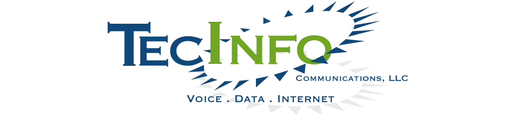 TechInfo logo with blue and green text, stylized swoosh, and small tagline underneath