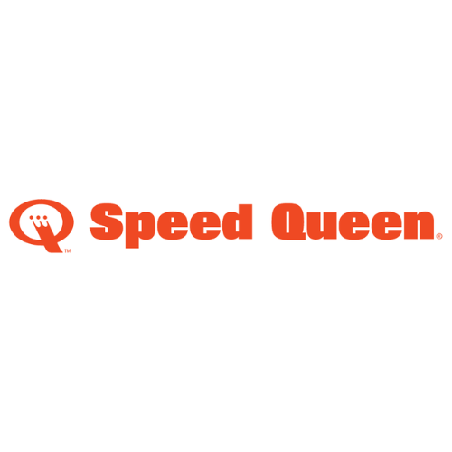Speed Queen logo in orange text and a stylized