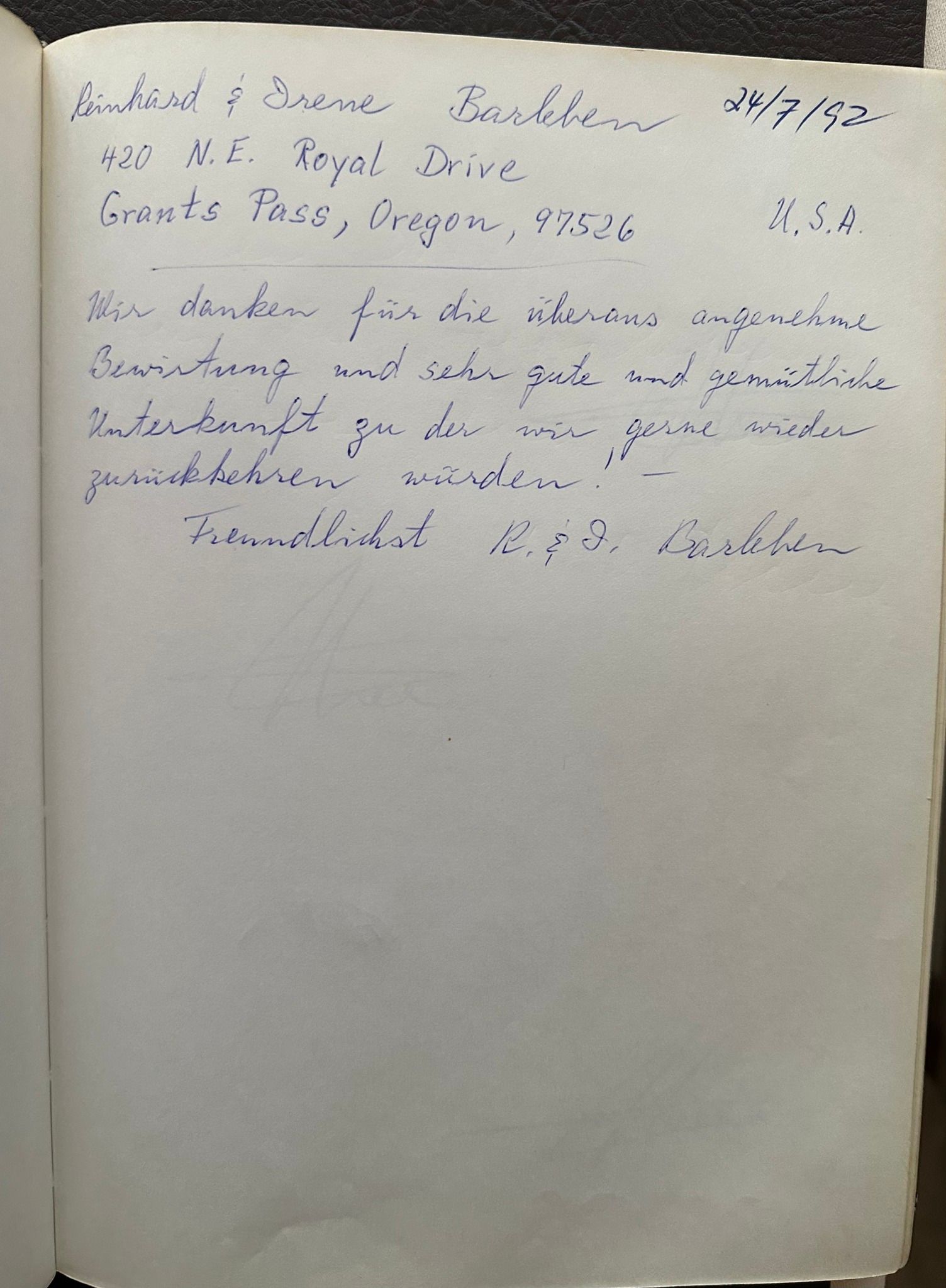 Liebevolle Gästebewertungen im Gästebuch des Hotel Rosengarten in Hamburg