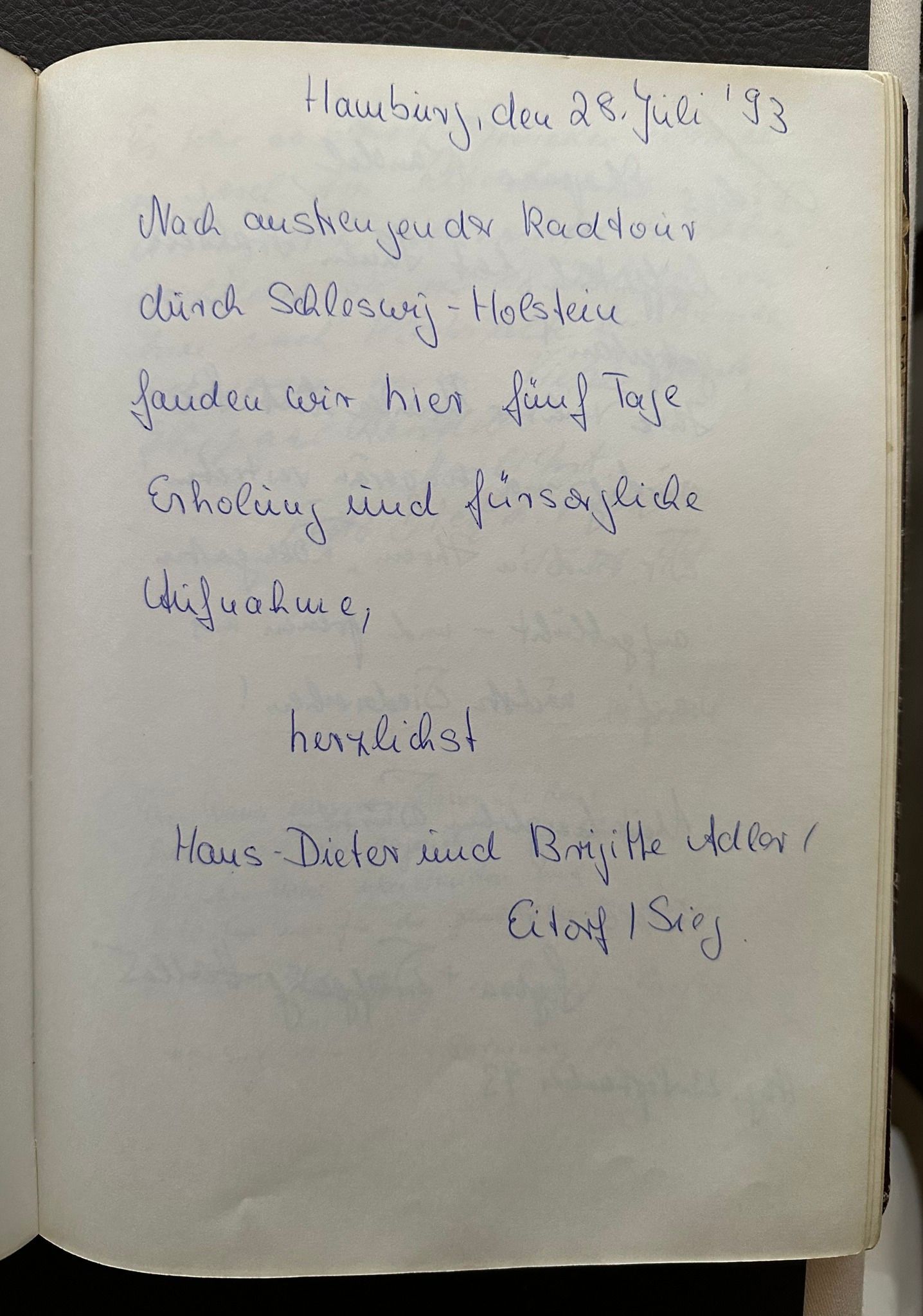 Wertschätzende Gästebewertungen im Gästebuch des Hotel Rosengarten im Hamburger Norden