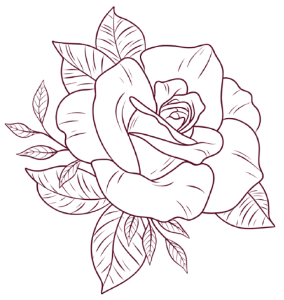Zeichnung einer Rose im Boutique Hotel Rosengarten im Hamburger Alstertal