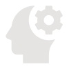 Une silhouette de la tête d'une personne avec un engrenage dedans.