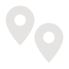 Deux punaises blanches avec un cercle au milieu sur fond blanc.