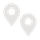 Deux punaises blanches avec un cercle au milieu sur fond blanc.