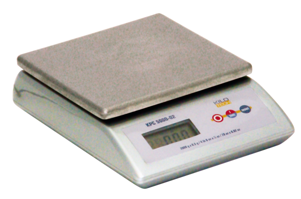 Balance numérique avec plateau en acier inoxydable et écran LCD affichant « 0,000 ».