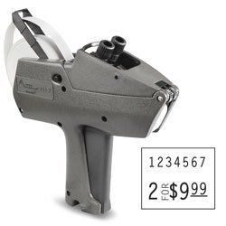 Étiqueteuse de prix portable avec un exemple de prix : « 2 POUR 9,99 $ ».